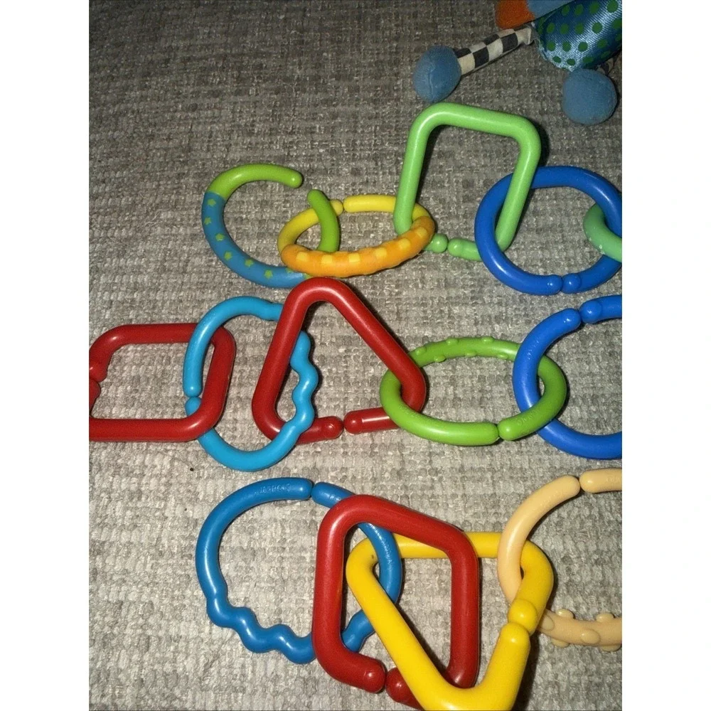 Vintage Kids II Plush Rattler Baby Connection Butterfly Bright Colors Chain Link